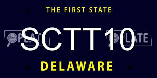 SCTT10 Delaware License Plate