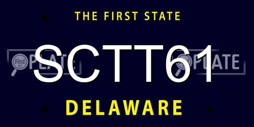 SCTT61 Delaware License Plate