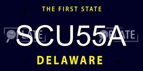 SCU55A Delaware License Plate