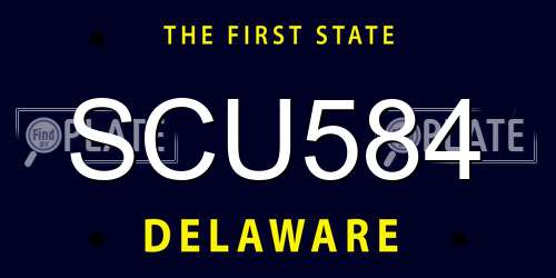 SCU584 Delaware License Plate