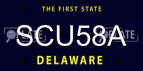 SCU58A Delaware License Plate