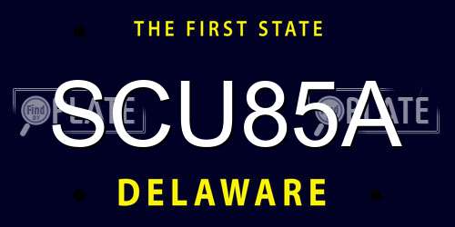 SCU85A Delaware License Plate