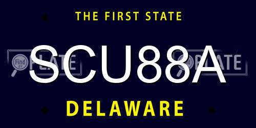 SCU88A Delaware License Plate