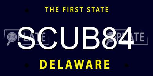 SCUB84 Delaware License Plate