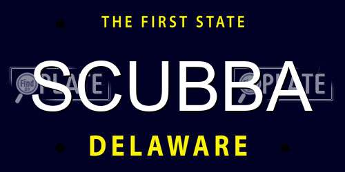 SCUBBA Delaware License Plate