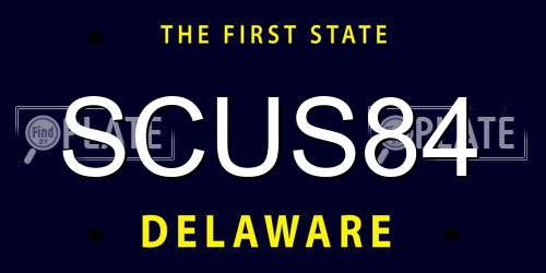 SCUS84 Delaware License Plate