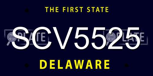 SCV5525 Delaware License Plate