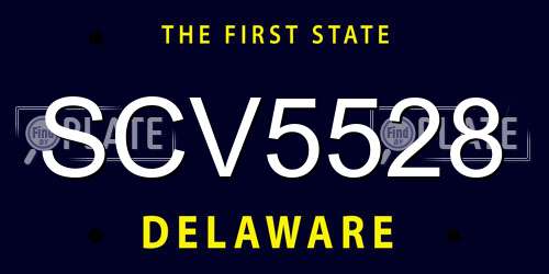 SCV5528 Delaware License Plate