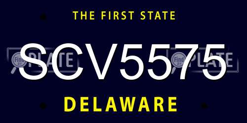 SCV5575 Delaware License Plate