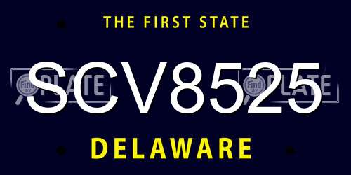 SCV8525 Delaware License Plate
