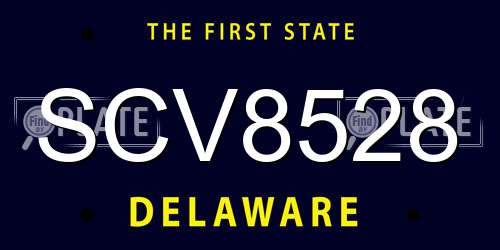 SCV8528 Delaware License Plate