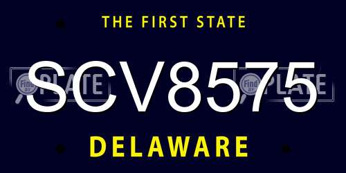 SCV8575 Delaware License Plate