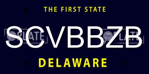 SCVBBZB Delaware License Plate