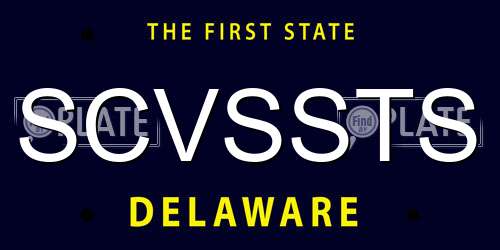 SCVSSTS Delaware License Plate