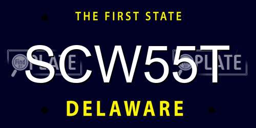 SCW55T Delaware License Plate