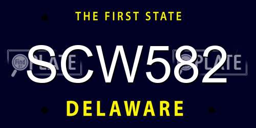 SCW582 Delaware License Plate