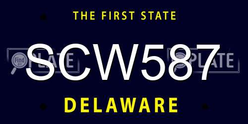 SCW587 Delaware License Plate