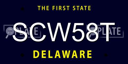 SCW58T Delaware License Plate