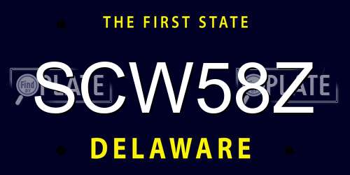 SCW58Z Delaware License Plate
