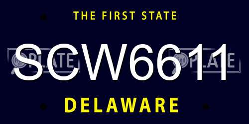 SCW6611 Delaware License Plate