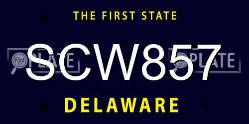 SCW857 Delaware License Plate