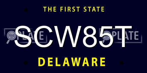 SCW85T Delaware License Plate