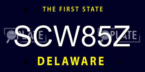 SCW85Z Delaware License Plate