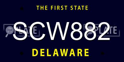 SCW882 Delaware License Plate