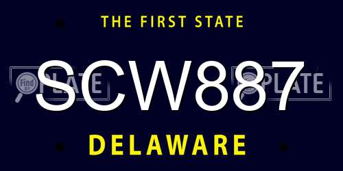 SCW887 Delaware License Plate