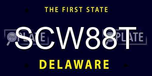 SCW88T Delaware License Plate
