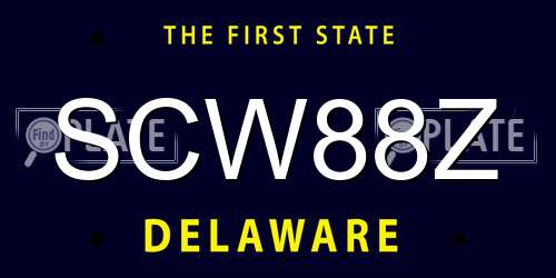 SCW88Z Delaware License Plate