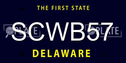 SCWB57 Delaware License Plate