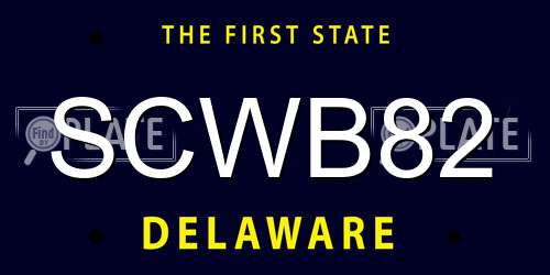 SCWB82 Delaware License Plate