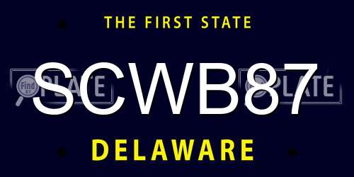 SCWB87 Delaware License Plate