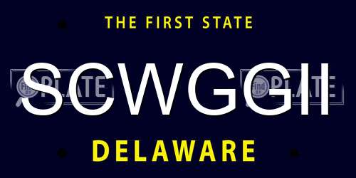 SCWGGII Delaware License Plate