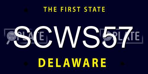 SCWS57 Delaware License Plate