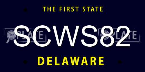 SCWS82 Delaware License Plate