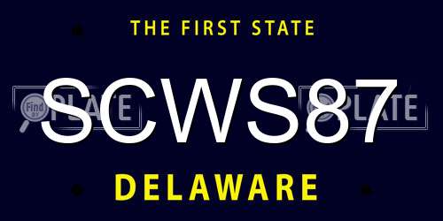 SCWS87 Delaware License Plate