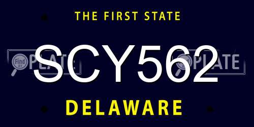 SCY562 Delaware License Plate