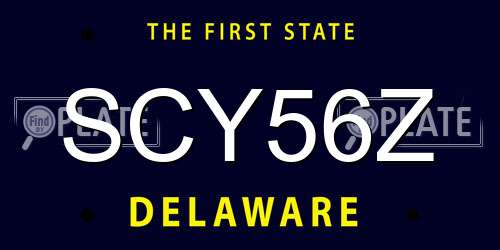 SCY56Z Delaware License Plate