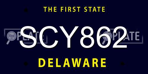 SCY862 Delaware License Plate