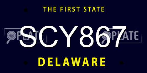 SCY867 Delaware License Plate