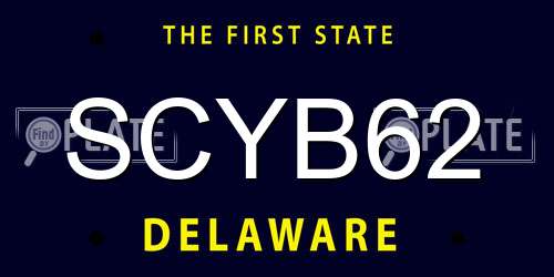 SCYB62 Delaware License Plate