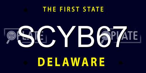 SCYB67 Delaware License Plate