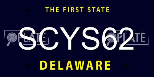 SCYS62 Delaware License Plate