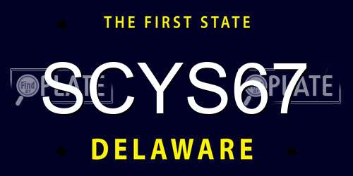 SCYS67 Delaware License Plate