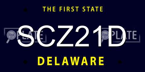 SCZ21D Delaware License Plate