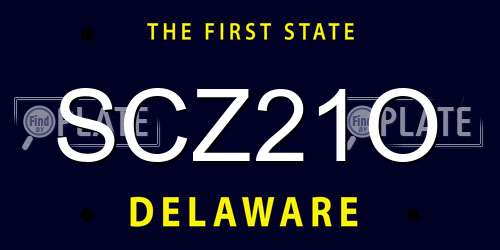 SCZ21O Delaware License Plate