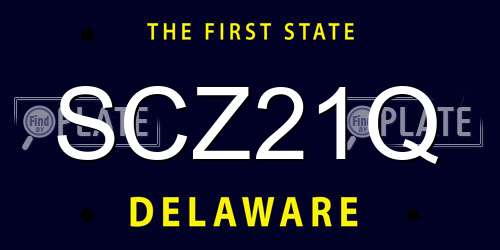 SCZ21Q Delaware License Plate