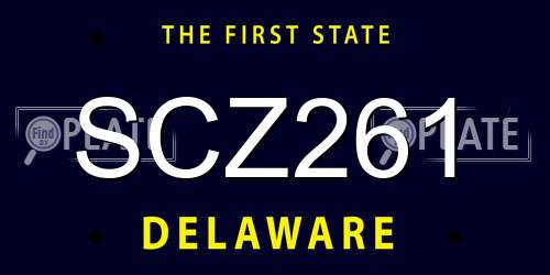 SCZ261 Delaware License Plate